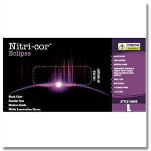 >Nitri-Cor Eclipse™ Vinyl Black Nitrile Exam Gloves: 8094