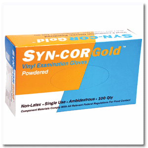 Syn-COR Gold™ Vinyl Exam Gloves: 8060