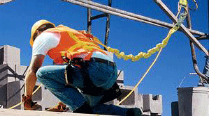 Construction Worker on Scaffolding